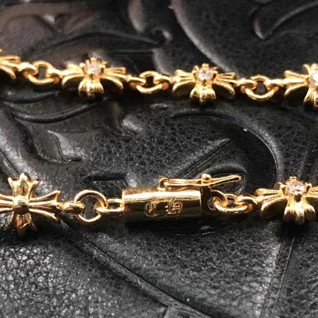 Chrome Jewelry Golden Cross Bracelet, Best Gift Jewelry
