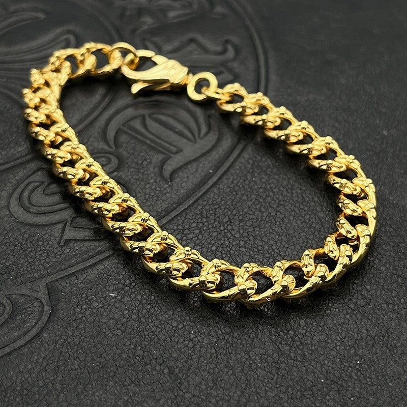Chrome Design Golden Full Flower Bracelet, Chrome Jewelry Bracelet