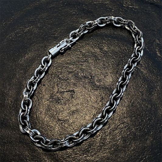 Chrome Jewels Chain Bracelet , Handmade Bracelet , Cross Design Bracelet , Retro Bracelet
