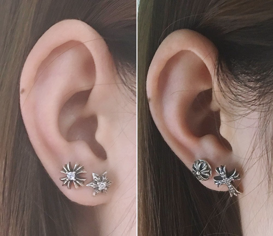Chrome Inspired Earrings,Light Luxury Earrings,Handmade Earrings,Cross flower Earrings