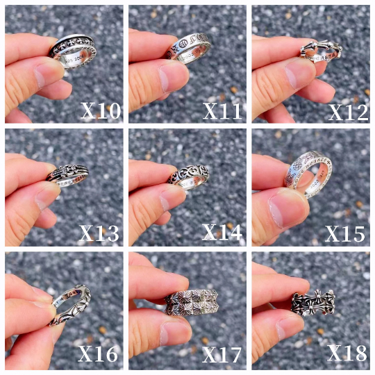 Chrome Inspired Style Ring,Cross Flower Ring,Chrome Hearts Ring