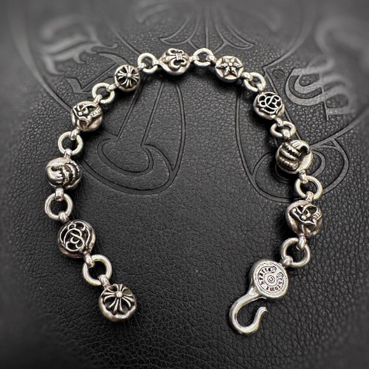 Chrome Jewelry Silver Cross Bracelet,Best Gift Jewelry,Multi-element Bracelet