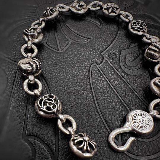 Chrome Jewelry Silver Cross Bracelet,Best Gift Jewelry,Multi-element Bracelet
