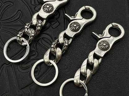 Chrome Jewelry Retro Style Keychain, Jeans decoration