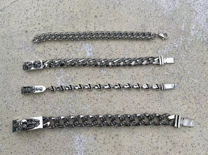 Chrome Design Thick Chain Bracelet