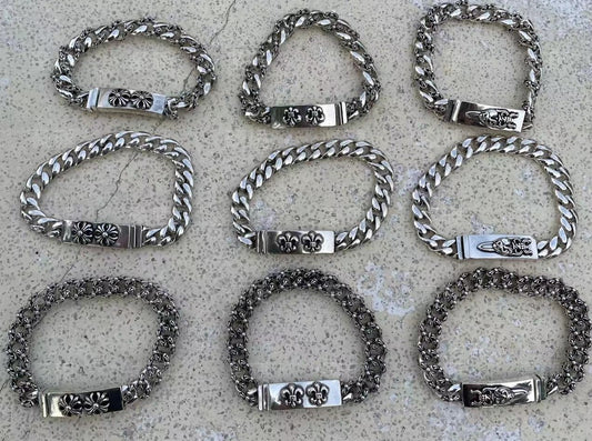 Chrome Design Thai-Silver Chain Bracelet