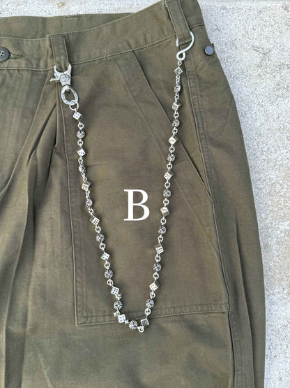 Chrome Jewelry Pants Chain, Edgy style, Chain accessories