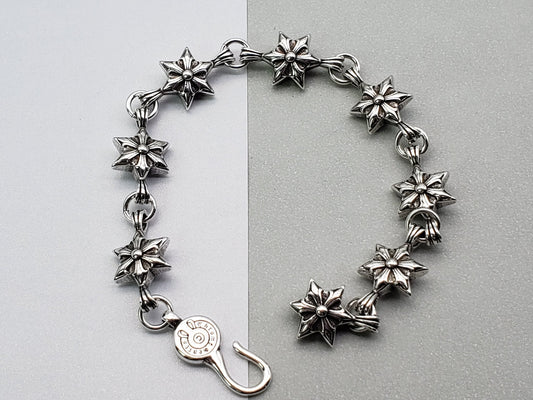 Chrome Jewelry Silver Cross Bracelet,Star Element Bracelet