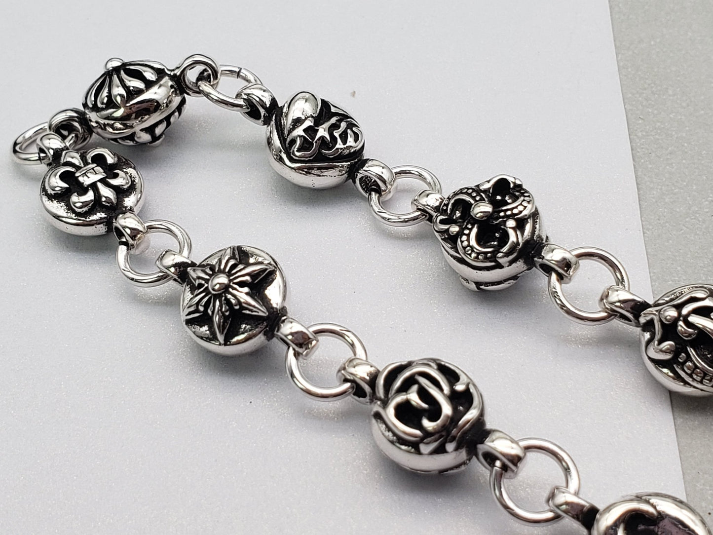 Chrome Jewelry Silver Cross Bracelet, Multi-element Bracelet