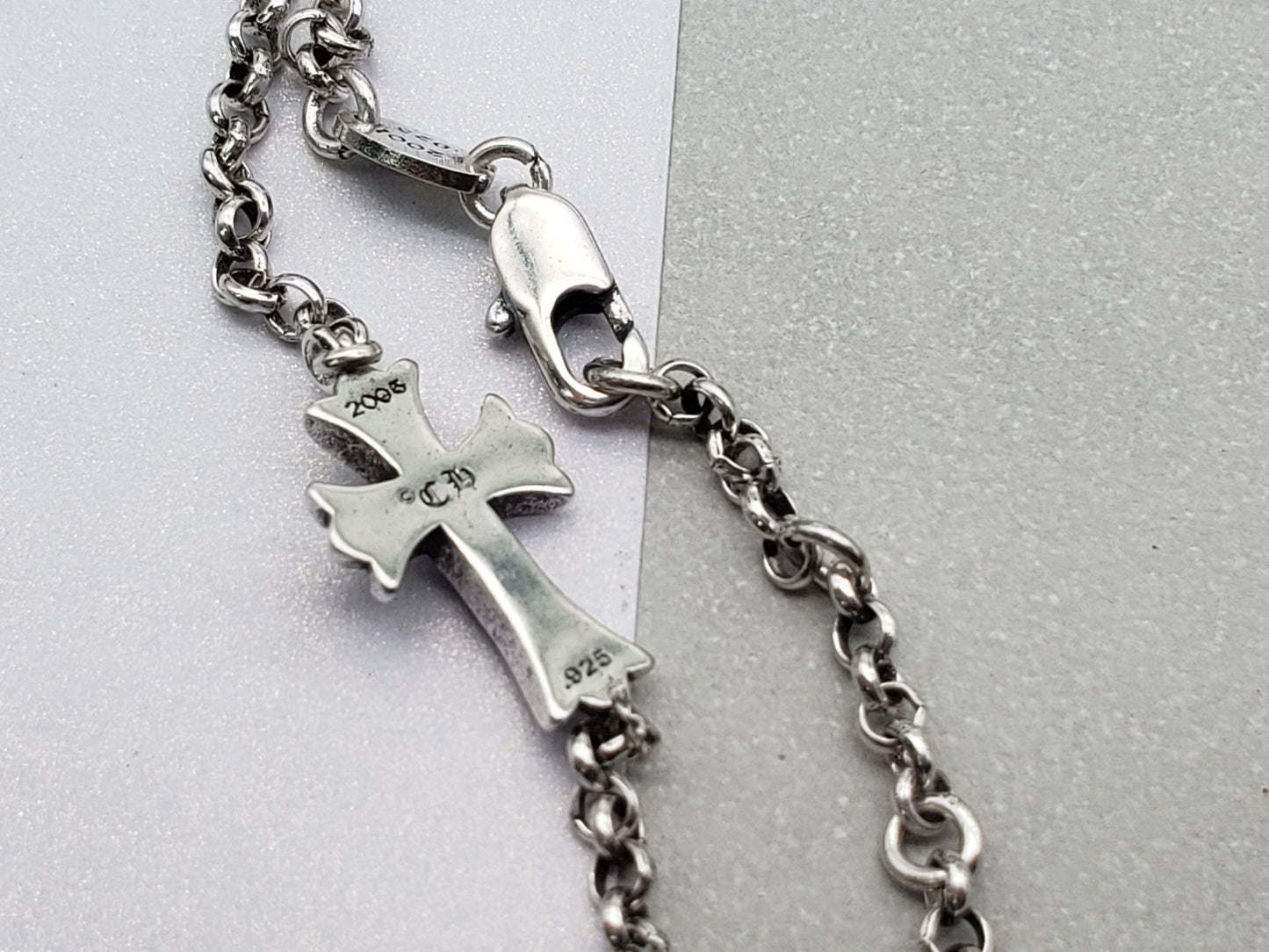 Chrome Jewelry Bracelet, 16cm Chrome Jewelry Silver Cross Flower Bracelet