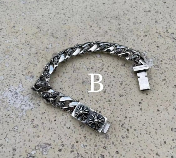 Chrome Design Thick Chain Bracelet