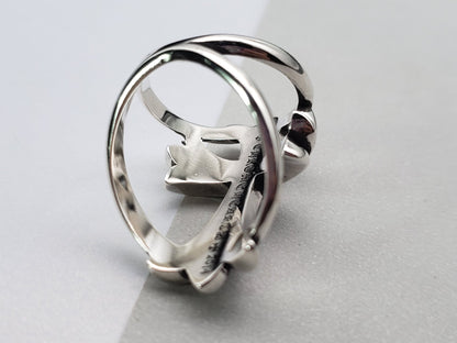 Chrome Jewelry Cross Hollow Ring, Aged ring