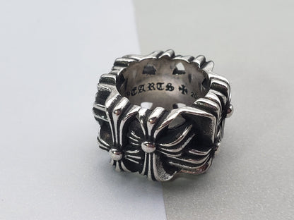 Chrome Style Square Rings, Retro Ring, Chunky Rings