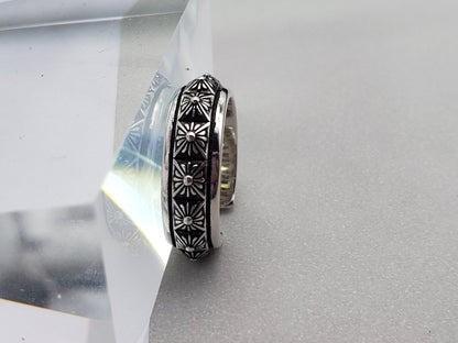 Chrome Design Open Adjustable Ring