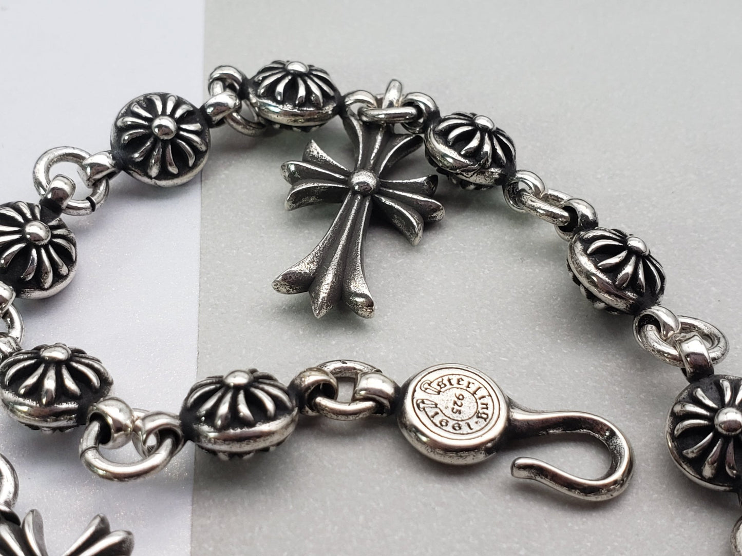 Chrome Design Bracelet, Chrome Jewelry Flower Bracelet