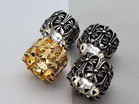 Chrome Classic Cemetery Ring Collection, Chunky Rings