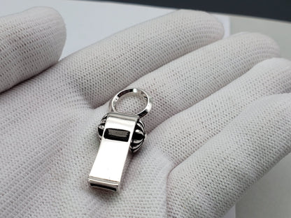 Chrome Design Whistle Pendant, Silver Pendant