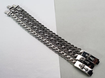 Chrome Design Bracelet, Cross Deco Bracelet