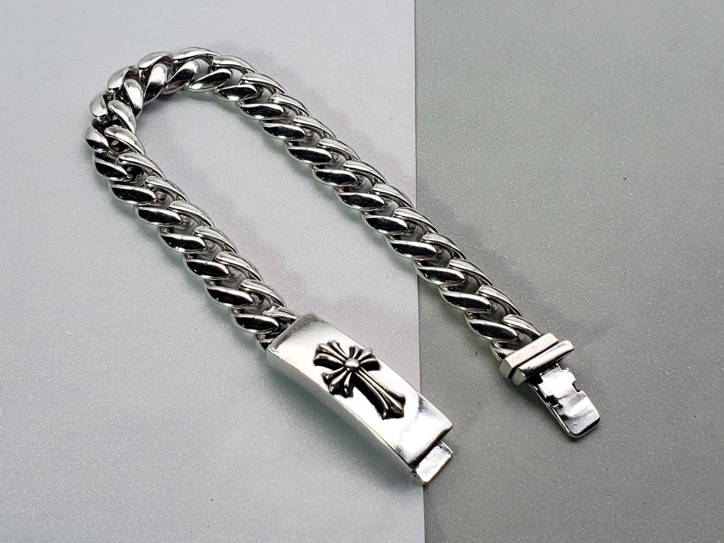 Chrome Design Bracelet, Cross Deco Bracelet