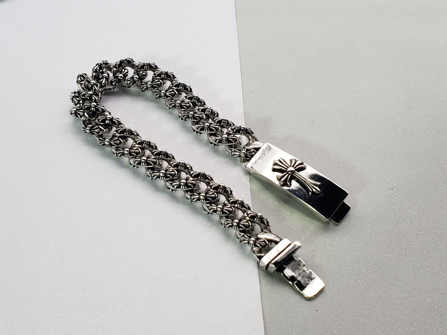 Chrome Design Bracelet, Cross Deco Bracelet