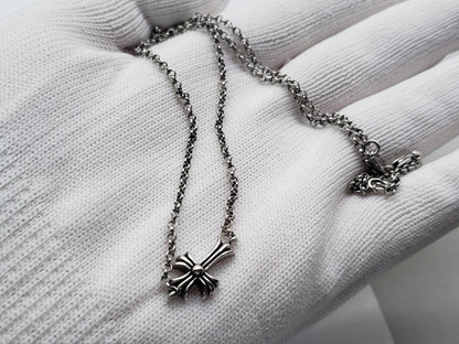 Chrome Jewels Vintage Cross Clavicle Necklace, 40-45cm Adjustable