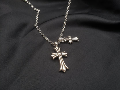 Chrome Cross Pendant ,Cross Necklace, Neck Deco