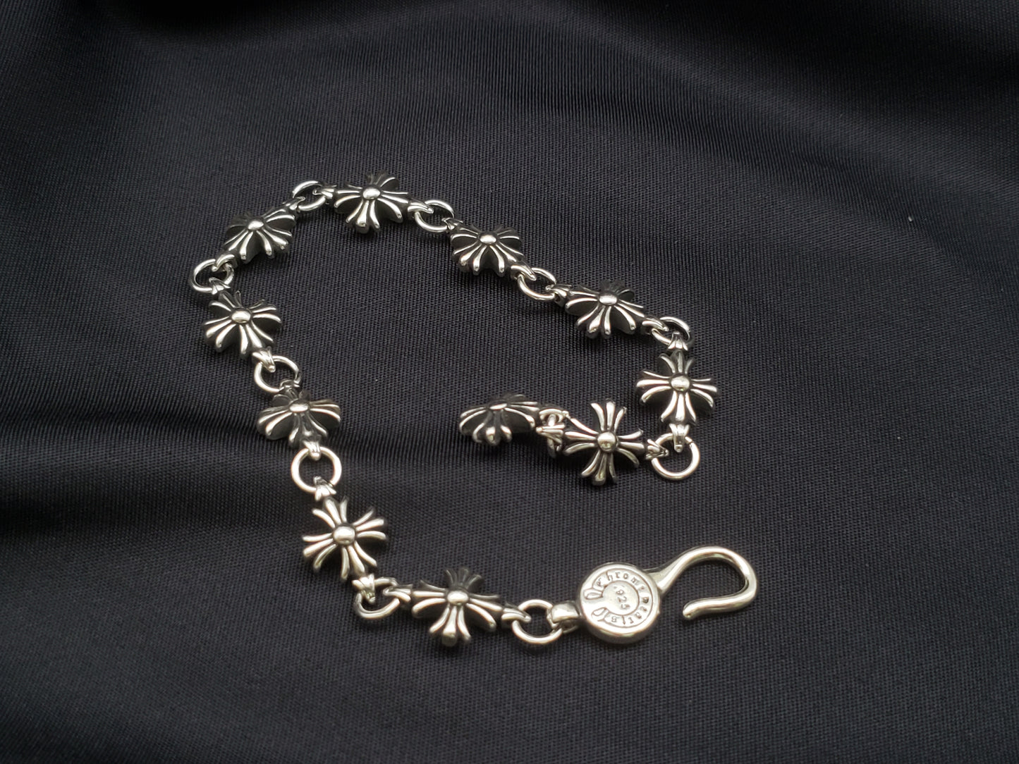 Chrome Design Bracelet, Chrome Jewelry Small Flower Ring Bracelet 18/20/22cm