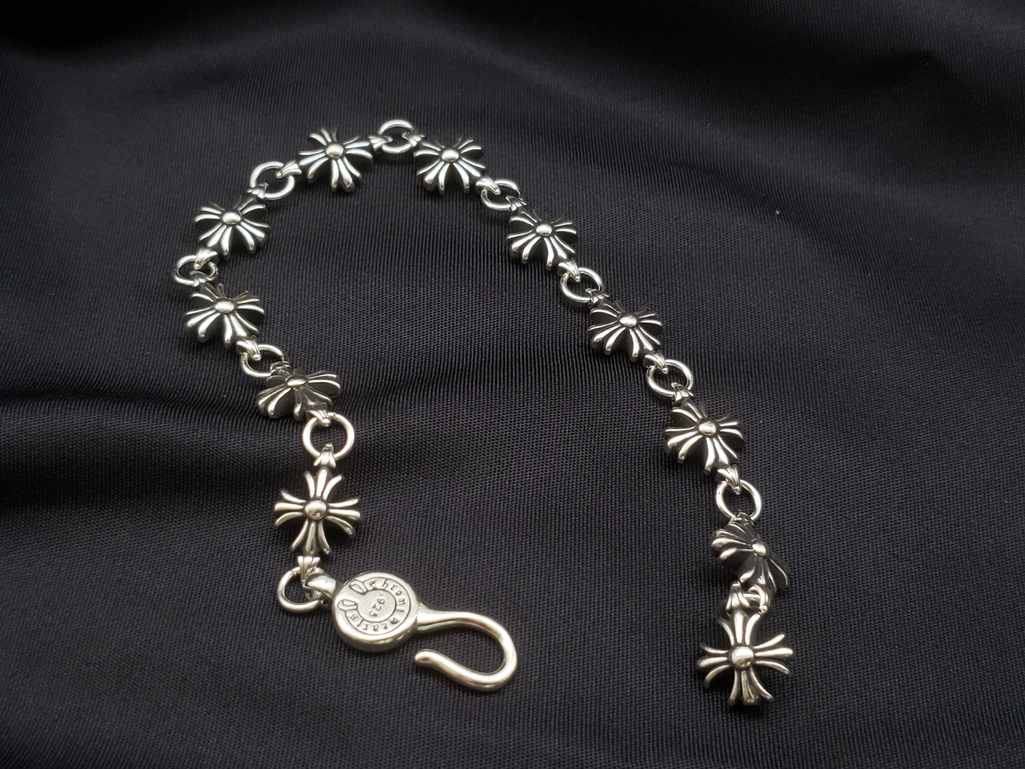 Chrome Design Bracelet, Chrome Jewelry Small Flower Ring Bracelet 18/20/22cm