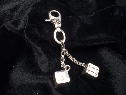 Chrome Jewelry Retro Dice Keychain