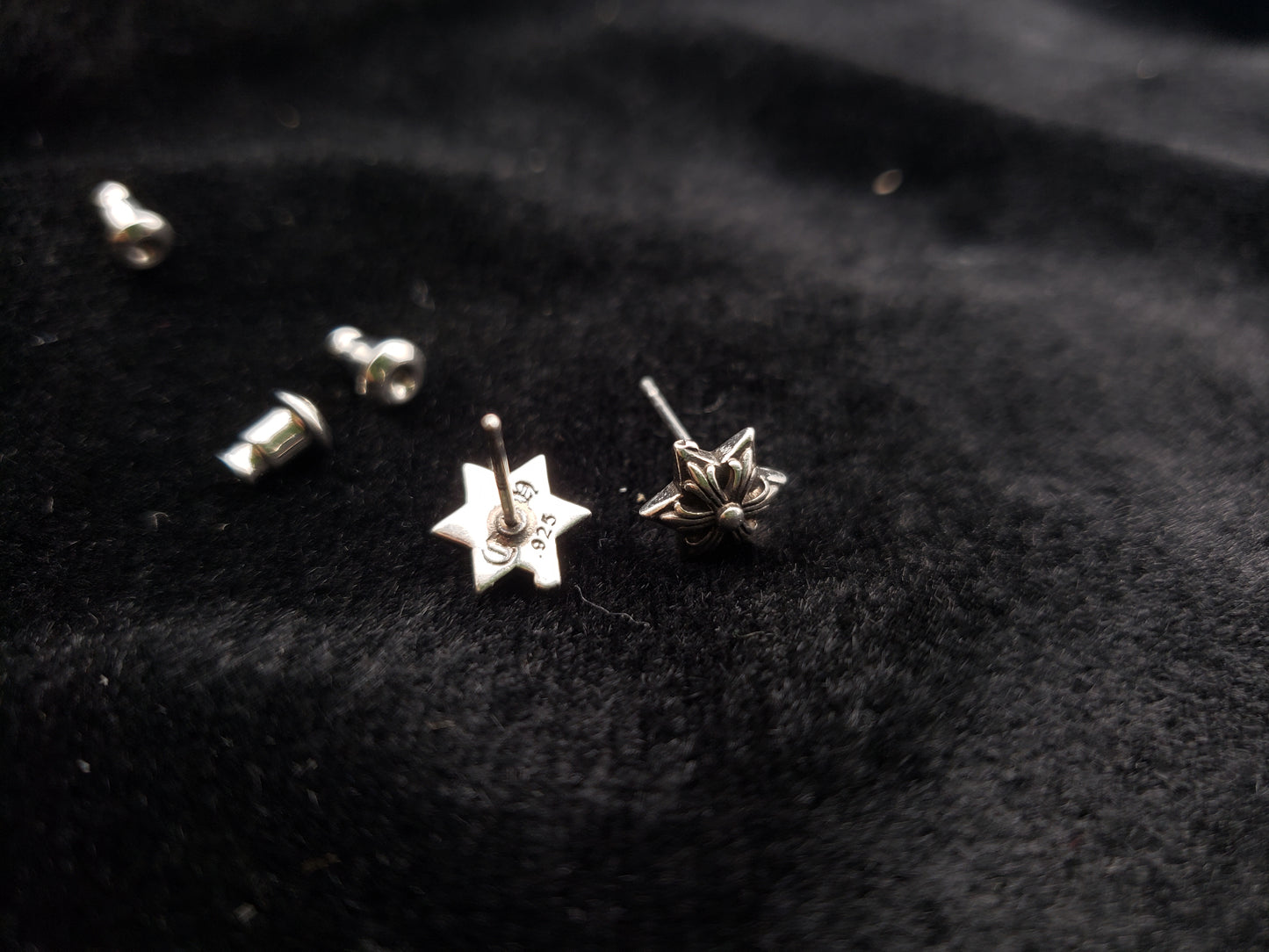 Chrome jewelry Hexagram Earrings, Retro Star Earrings