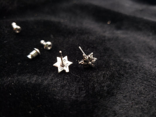 Chrome jewelry Hexagram Earrings, Retro Star Earrings