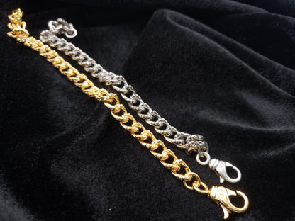 Chrome Design 22k Gold/Silver Letter Insert Bracelet