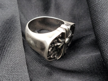 Chrome Jewelry Shield Cross Rings, Unisex Ring