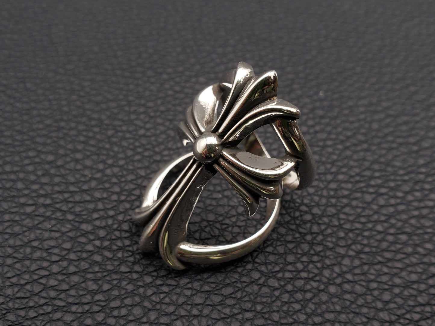 Chrome Jewelry Cross Hollow Ring, Aged ring