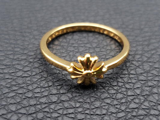 Chrome Gold Flower Retro Ring, Women Style Rings