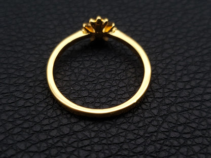 Chrome Gold Flower Retro Ring, Women Style Rings