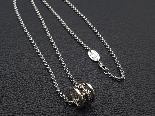 Chrome Vintage Ring Pendant Necklace Collecion