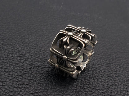 Chrome Style Square Rings, Retro Ring, Chunky Rings