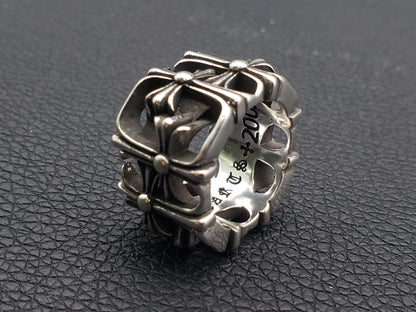 Chrome Style Square Rings, Retro Ring, Chunky Rings