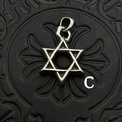 Chrome Design the Star of David Pendant