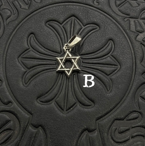 Chrome Design the Star of David Pendant