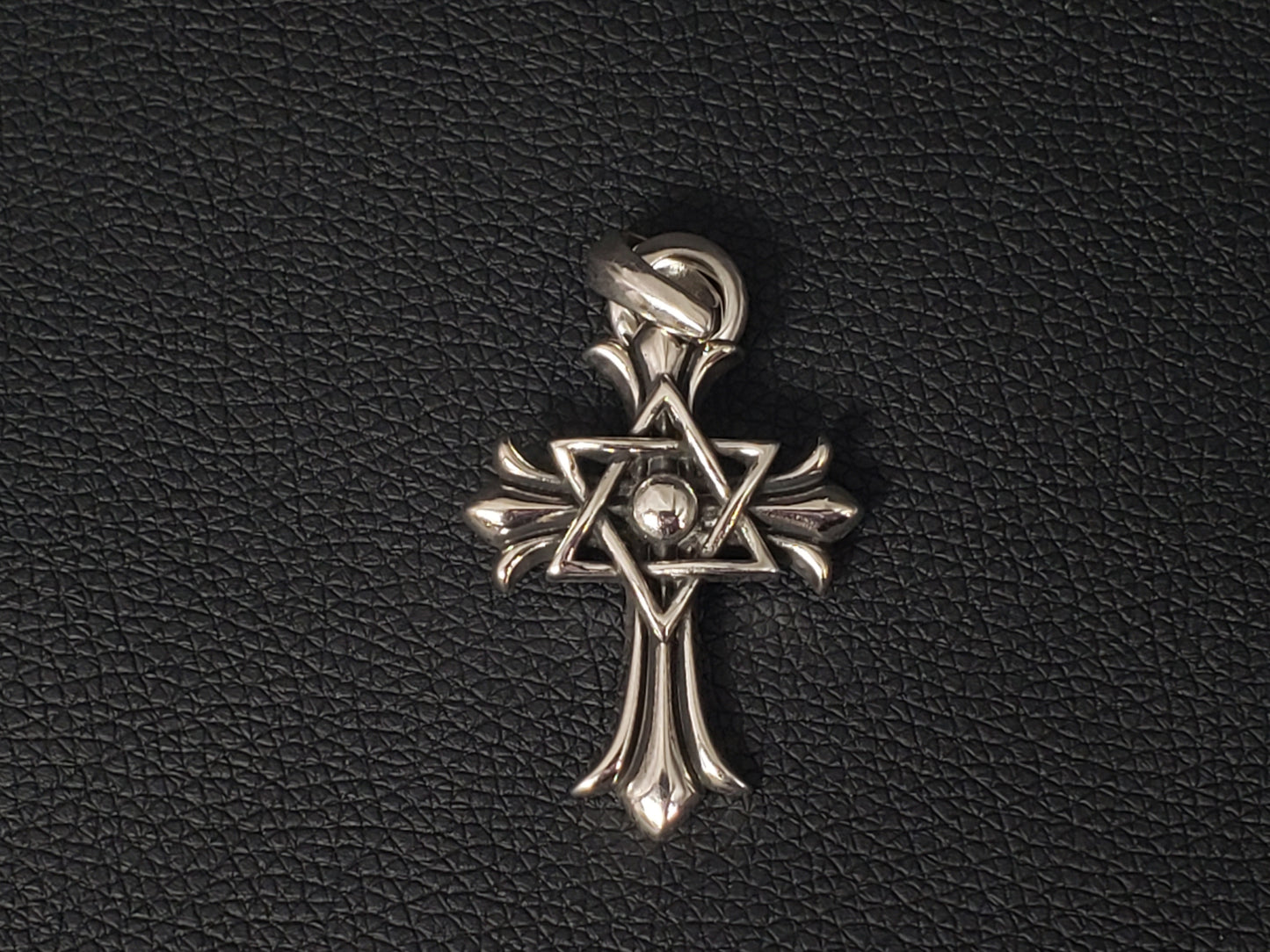 Chrome Design Star of David Cross Pendant