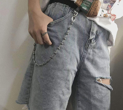 Chrome Steel Jewelry Pants Chain, Jeans Accessory, Streetwear