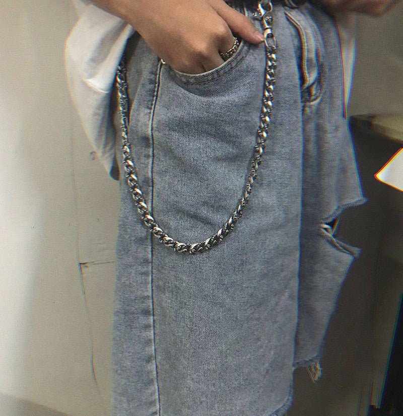 Chrome Steel Jewelry Pants Chain, Jeans Accessory, Streetwear