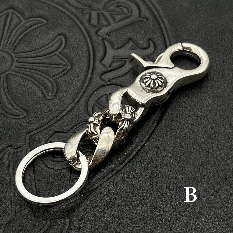 Chrome Jewelry Retro Style Keychain, Jeans decoration