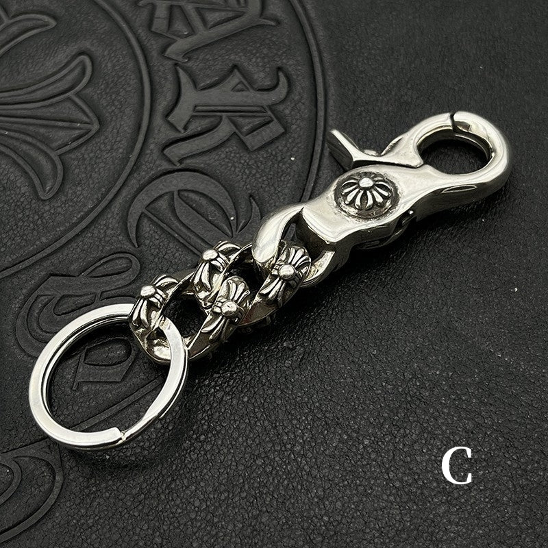 Chrome Jewelry Retro Style Keychain, Jeans decoration