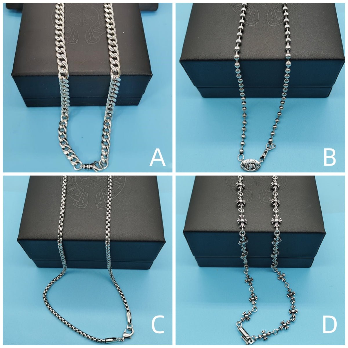 Chrome Style Chain Necklace Collection 60cm