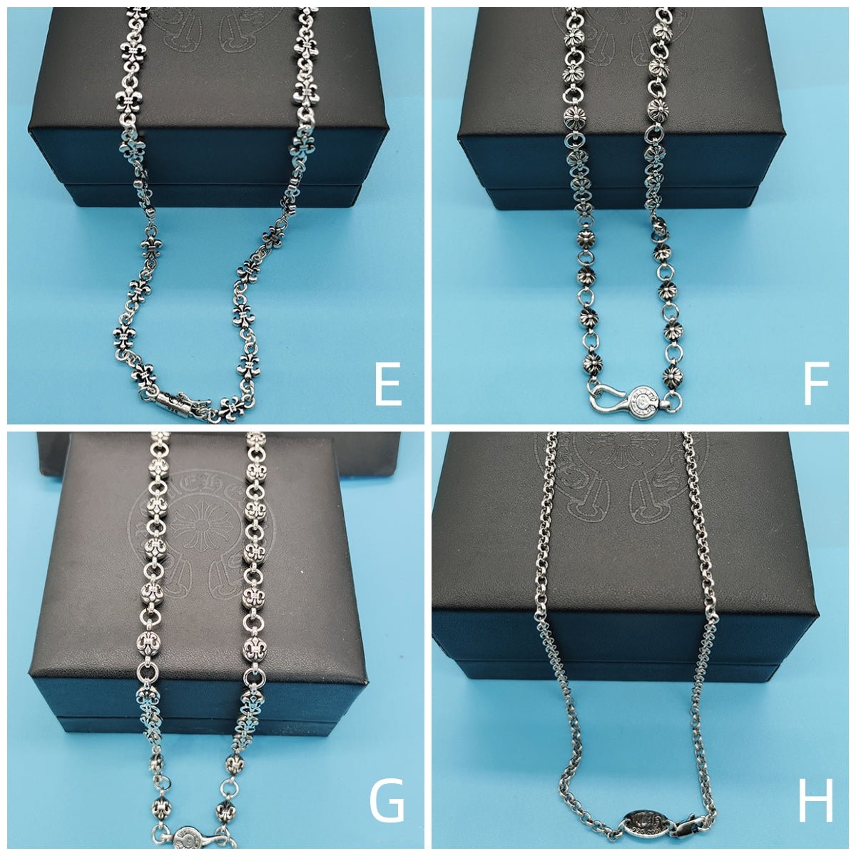 Chrome Style Chain Necklace Collection 60cm