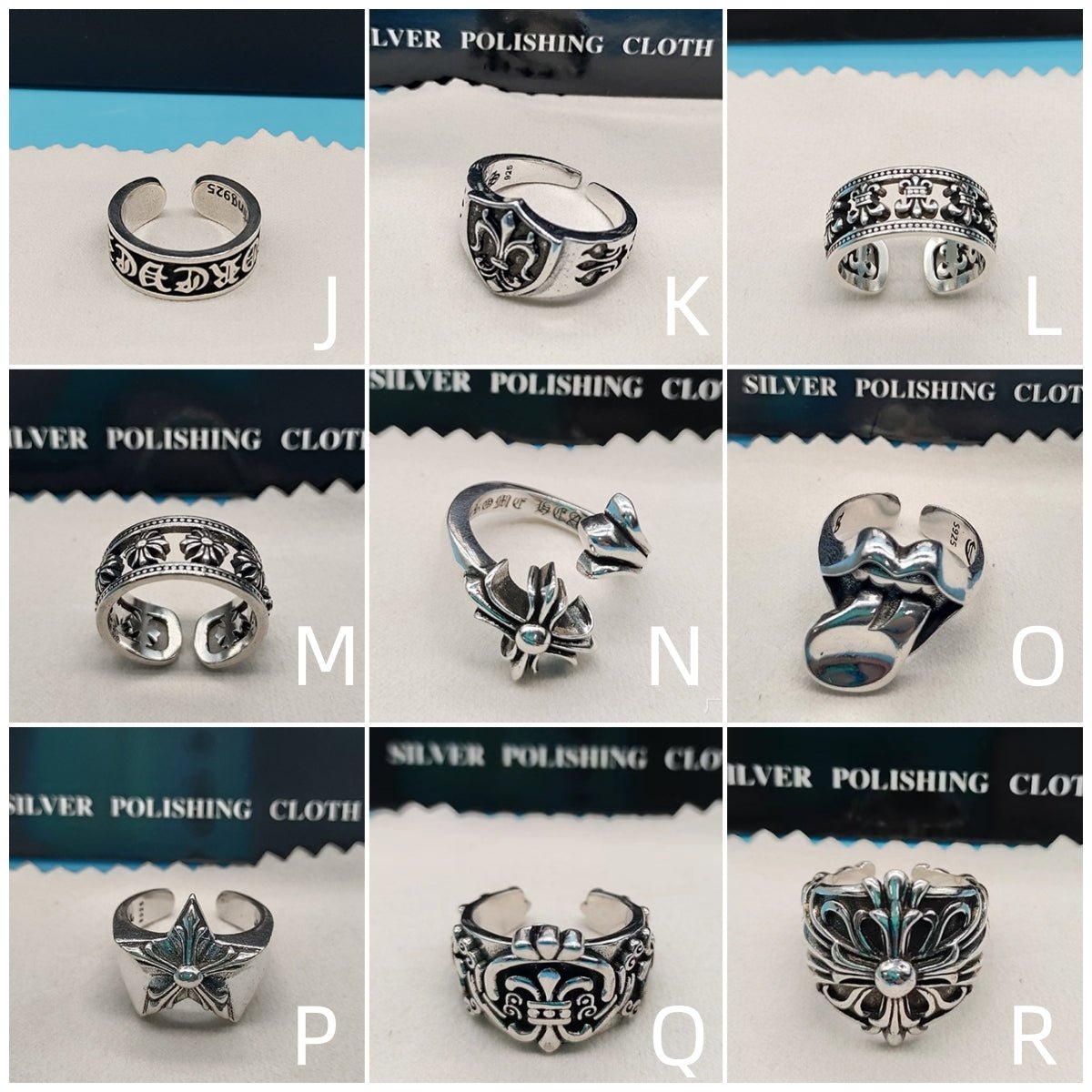 Chrome Classic Open Adjustable Silver Ring Collection