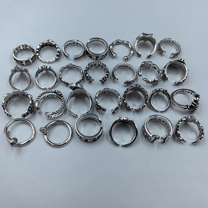 Chrome Classic Open Adjustable Silver Ring Collection